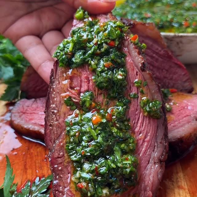 Smoked picanha with chimichurri from Suphra’s imported recipes