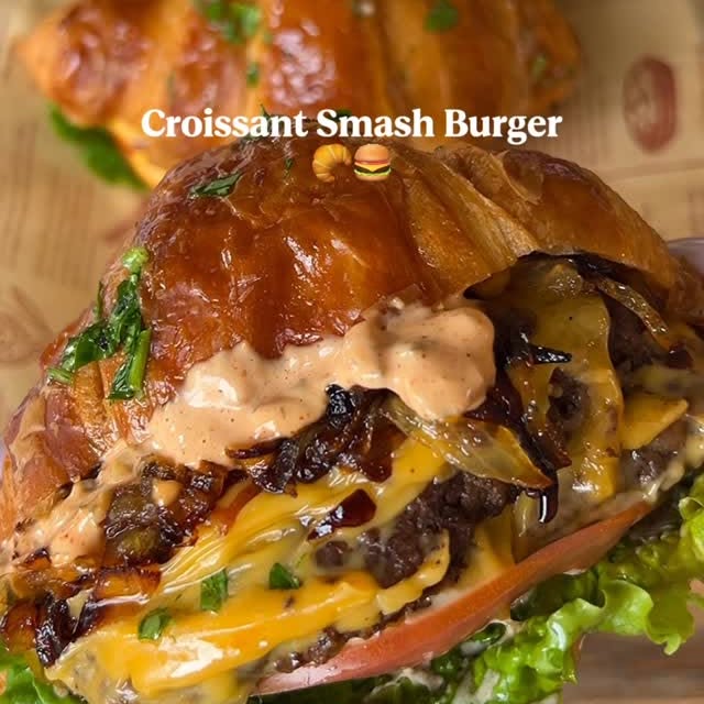 Croissant smash burger from Suphra’s imported recipes